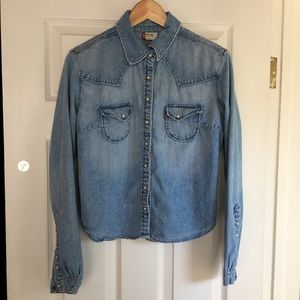 •Levi’s Red Tab Denim Jean Cowboy Western Shirt Button Down